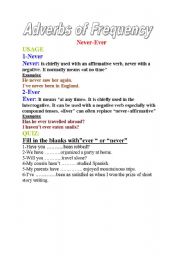 English worksheet: The use of  