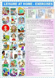 English Worksheet: LEISURE AT HOME - EXERCISES