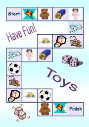 English Worksheet: Board game - toys