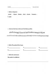 English worksheet: Exam second term