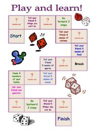 English Worksheet: board game on vocabulary part 1