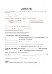 English worksheet: Present Perfect x Past Simple - Guided Discovery