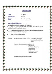 English Worksheet: BEAUITFUL PLACES AROUND THE WORLD (1st series) 