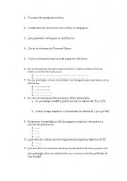 English Worksheet: Test anemias