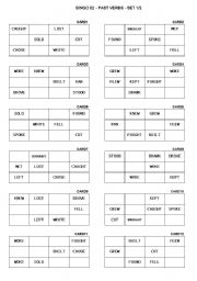 English Worksheet: Bingo 02 - Past Verbs - Irregular Verbs 02