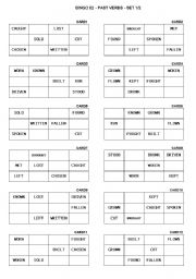 BINGO 04 - PAST PARTICPLE VERBS - CHART - CARDS - 02.doc