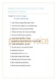 English worksheet: passive voice