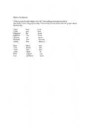 English worksheet: Rhyme and Reason