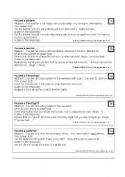 English Worksheet: 6 Role Plays to practice IF, IN CASE THAT, UNLESS and IF NOT