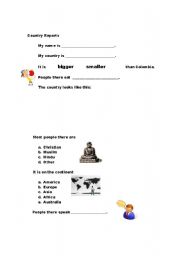 English worksheet: Country Report
