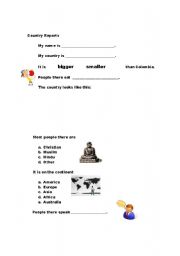 English Worksheet: Country Report