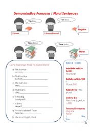 English Worksheet: Demonstratives and Plural sentences! 