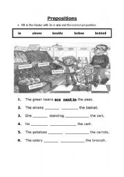 English Worksheet: Prepositions 1