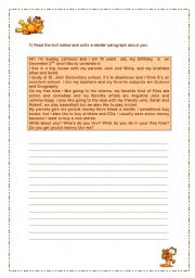 English Worksheet: Improving Writing Skills