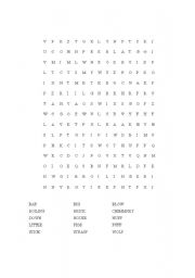 English Worksheet: Three Little Pigs Word Search
