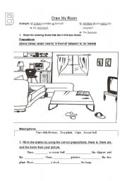 Room Match B - Preposition Practice