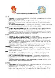 English Worksheet: food idioms