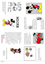 English Worksheet: mickey mini book