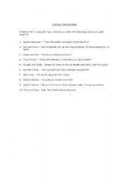 English Worksheet: Cockney Rhyming