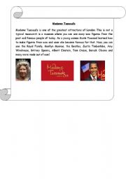 English Worksheet: Madame Tussauds