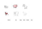 English Worksheet: Cut and match farm animals