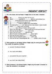 English Worksheet: PRESENT PERFECT SIMPLE 