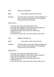 English worksheet: Hollywood Skit