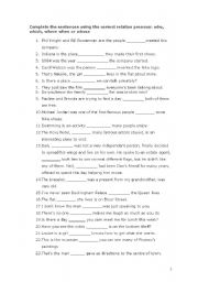 English Worksheet: relatives