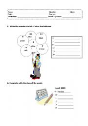 Worksheet (great revision for young learners!)