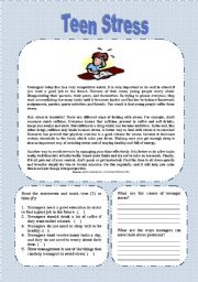 English Worksheet: Teen Stress