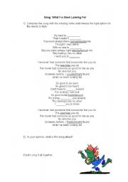 English worksheet: Song -  Activity