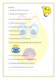 English Worksheet: REPORTED  SPEECH