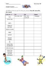 English worksheet: Can you