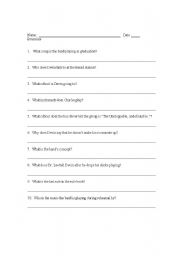 English worksheet: Drumline - Movie Question Sheet