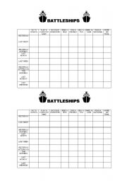 English Worksheet: Battleships - Did you...?