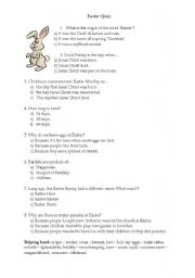 English Worksheet: Easter Quiz