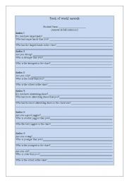 English Worksheet: Comparatives and Superlatives
