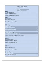 English worksheet: Comparatives and Superlatives