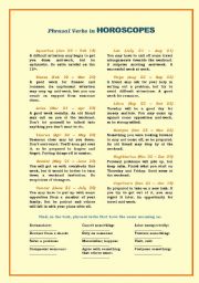 English Worksheet: Phrasal Verbs in Horoscopes