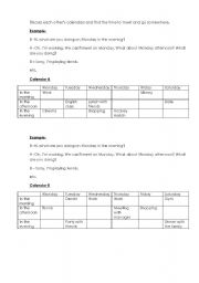 English worksheet: Continuous Tense for practising fixed plans