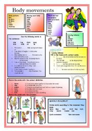 English Worksheet: Body movements 