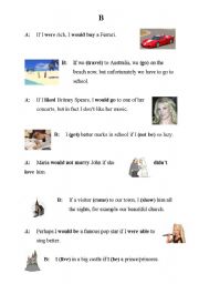 English worksheet: partner exercise b; if-clause