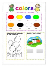 English Worksheet: colors