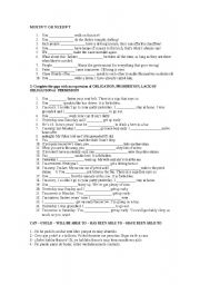 English Worksheet: OBLIGATION AND LACK OF OBLIGATION