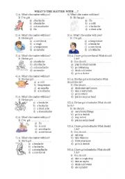 English Worksheet: WHATS THE MATTER WITH ...?