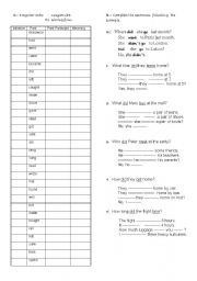 English Worksheet: The Past Simple / Irregular verbs