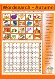 WORDSEARCH - AUTUMN (6 - 8)