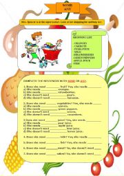 English Worksheet: At the supermarket - SOME and ANY