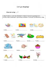 English worksheet: shopping