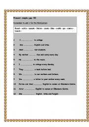 English Worksheet: present simple 